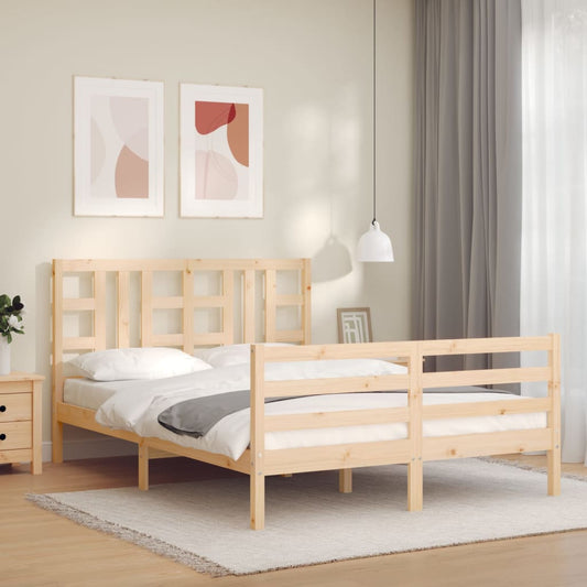 Bed Frame without Mattress 140x200 cm Solid Wood