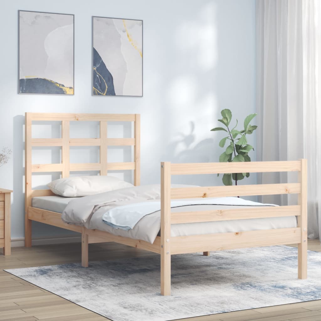 Bed Frame without Mattress Small Single Solid Wood