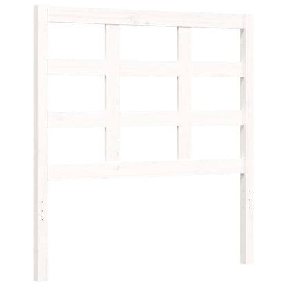 Bed Frame without Mattress White Single Solid Wood