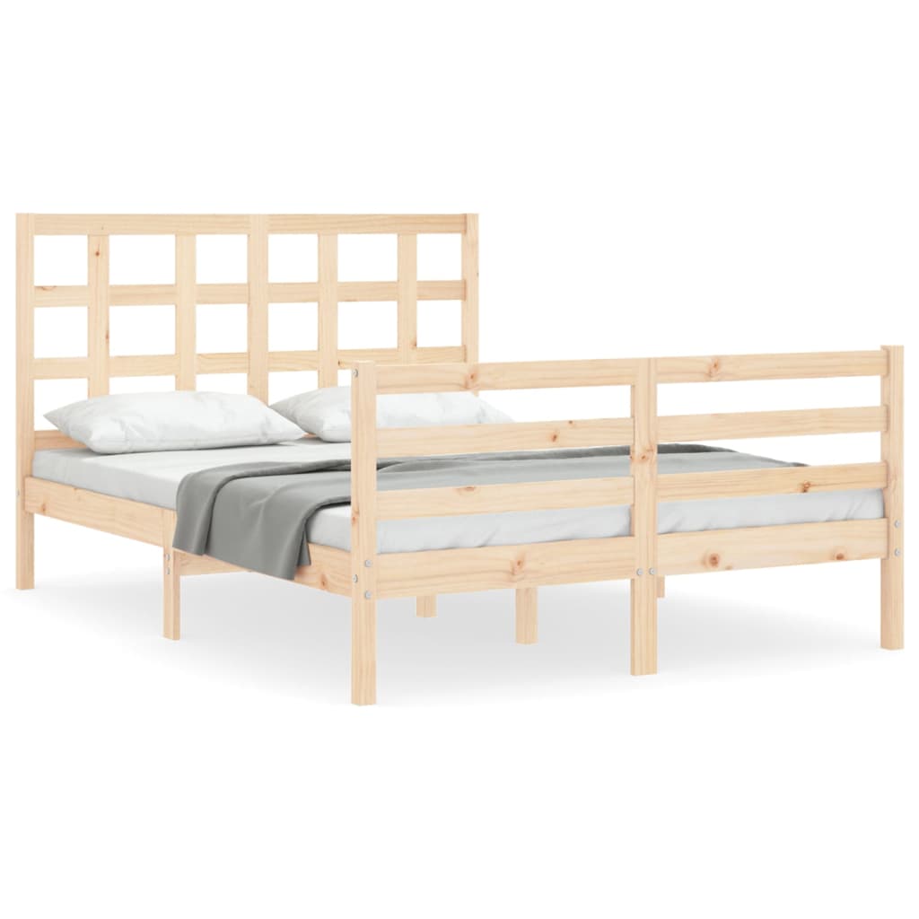 Bed Frame without Mattress 140x190 cm Solid Wood