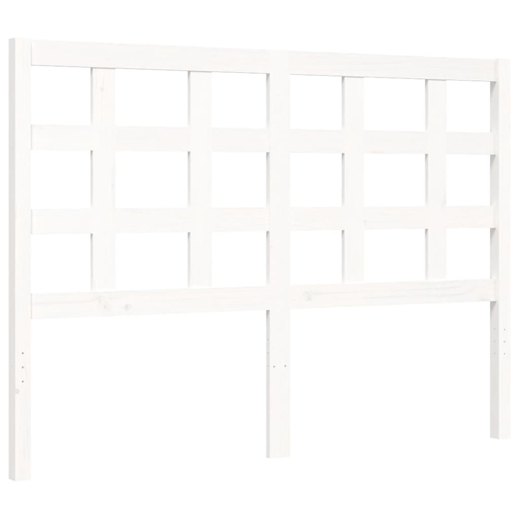 Bed Frame without Mattress White 140x190 cm Solid Wood
