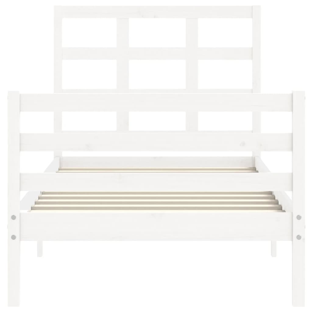 Bed Frame without Mattress White 100x200 cm Solid Wood