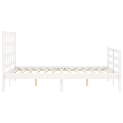 Bed Frame without Mattress White 120x200 cm Solid Wood