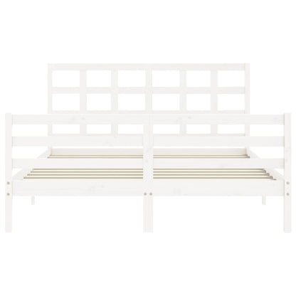 Bed Frame without Mattress White 160x200 cm Solid Wood