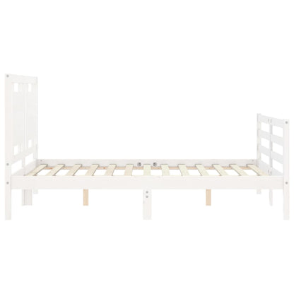 Bed Frame without Mattress White Small Double Solid Wood