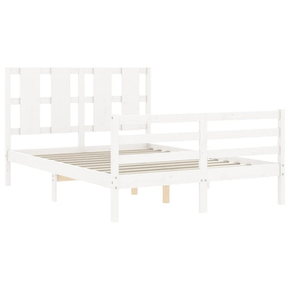 Bed Frame without Mattress White Small Double Solid Wood