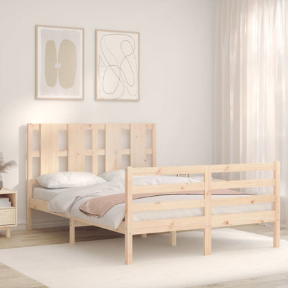 Bed Frame without Mattress 140x190 cm Solid Wood