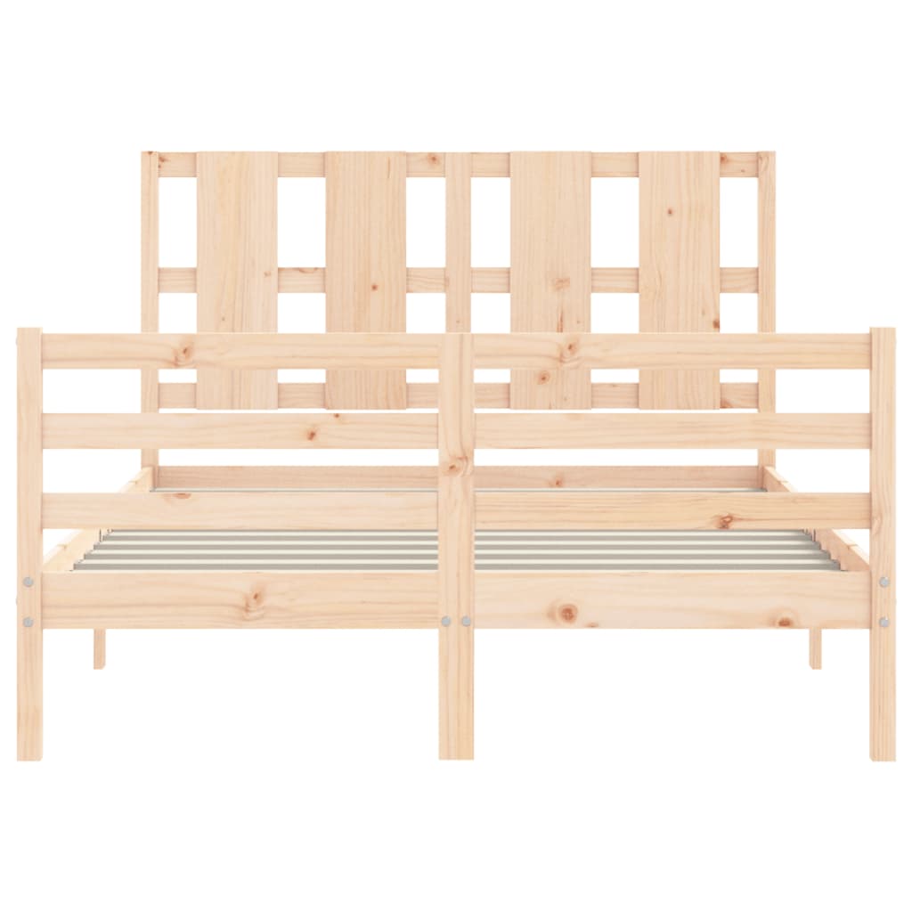 Bed Frame without Mattress 140x190 cm Solid Wood