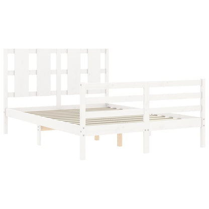 Bed Frame without Mattress White 120x200 cm Solid Wood
