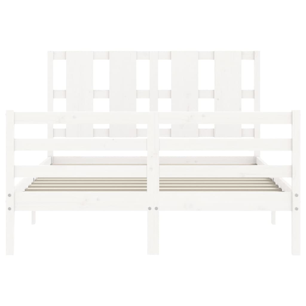 Bed Frame without Mattress White 120x200 cm Solid Wood