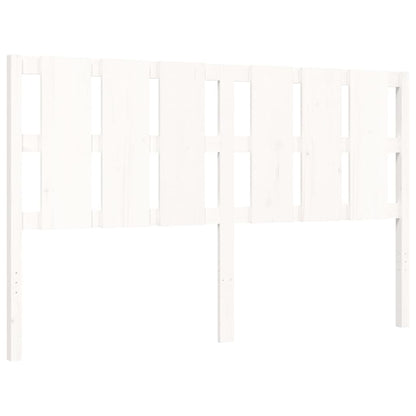 Bed Frame without Mattress White King Size Solid Wood