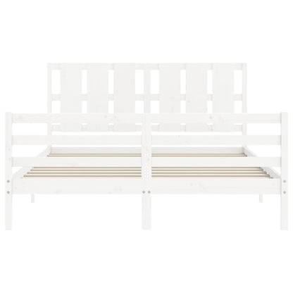 Bed Frame without Mattress White 160x200 cm Solid Wood