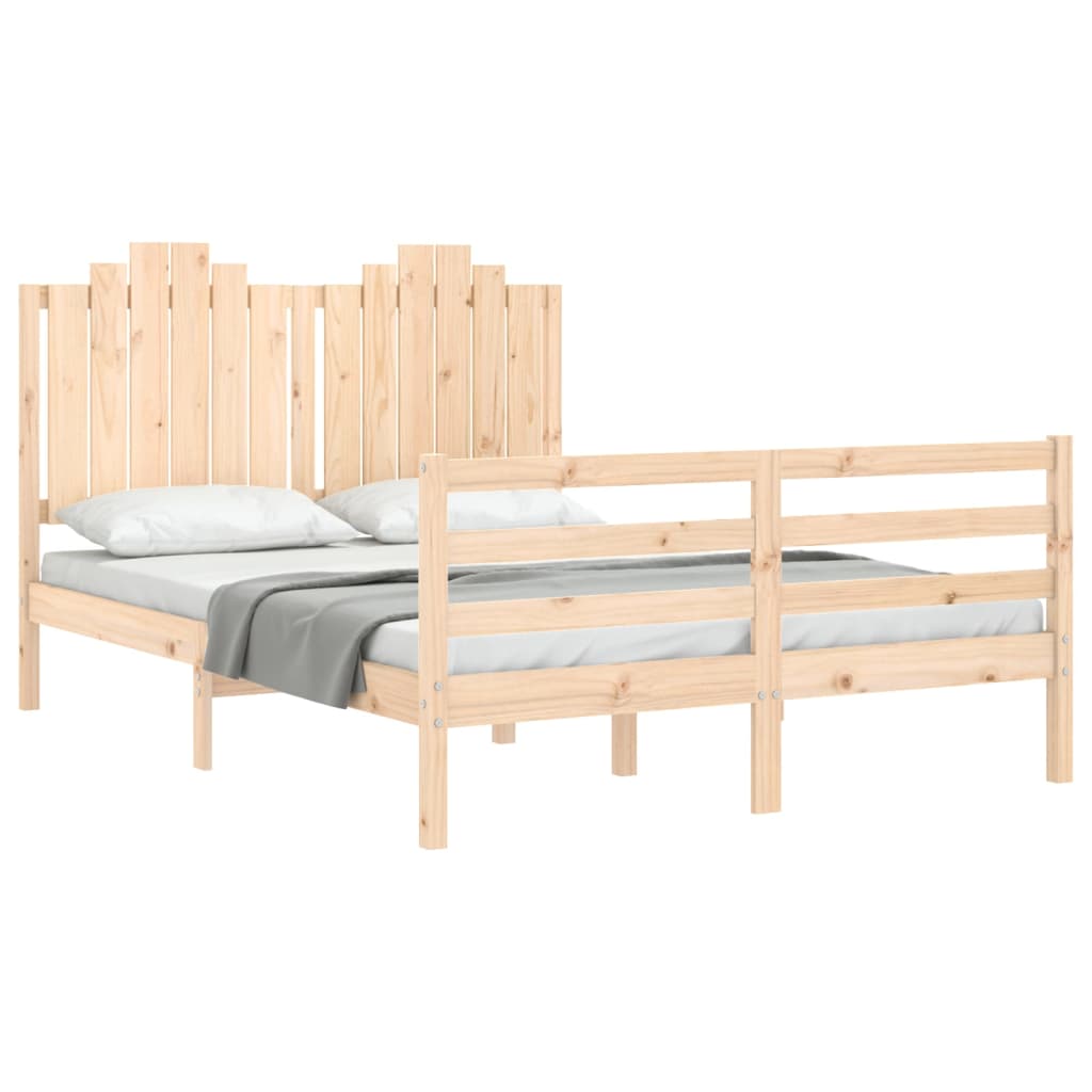 Bed Frame without Mattress 140x190 cm Solid Wood