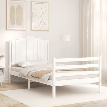 Bed Frame without Mattress White 100x200 cm Solid Wood