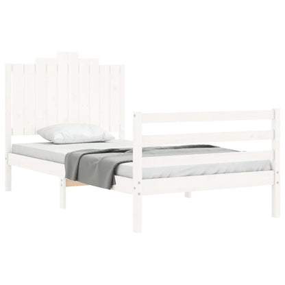 Bed Frame without Mattress White 100x200 cm Solid Wood