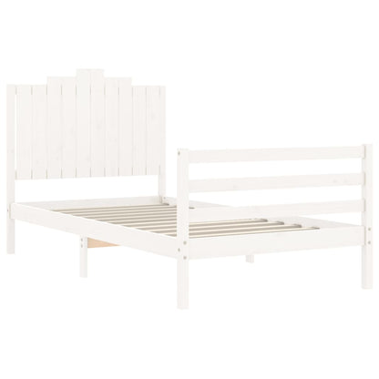 Bed Frame without Mattress White 100x200 cm Solid Wood