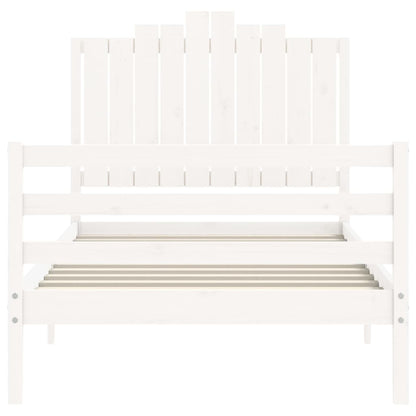 Bed Frame without Mattress White 100x200 cm Solid Wood