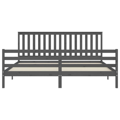 Bed Frame without Mattress Grey 200x200 cm Solid Wood