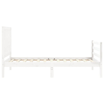 Bed Frame without Mattress White Small Single Solid Wood