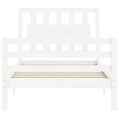 Bed Frame without Mattress White Small Single Solid Wood