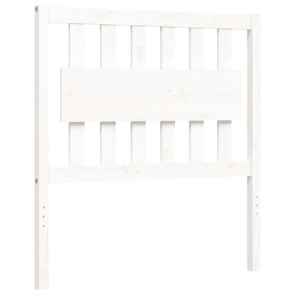 Bed Frame without Mattress White Single Solid Wood