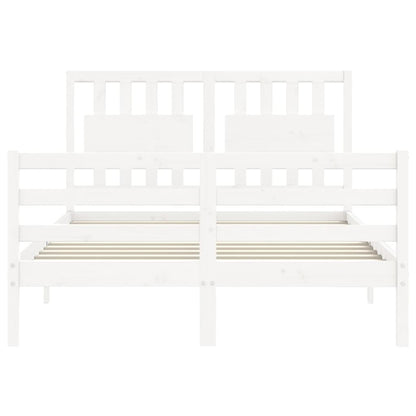 Bed Frame without Mattress White 140x190 cm Solid Wood