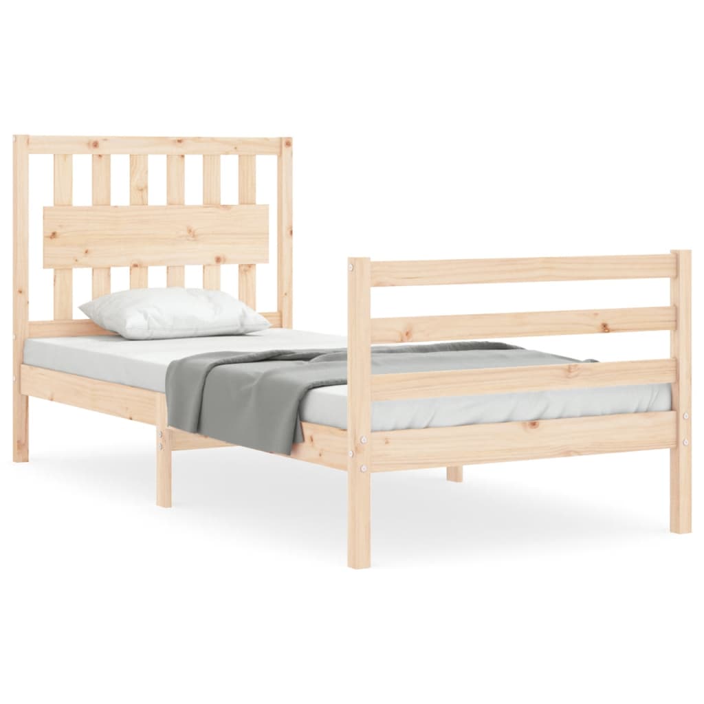 Bed Frame without Mattress 90x200 cm Solid Wood