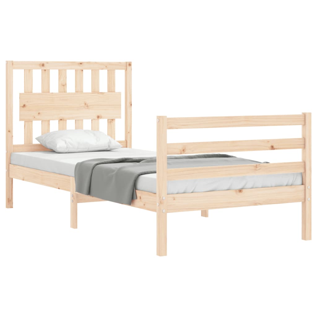 Bed Frame without Mattress 90x200 cm Solid Wood