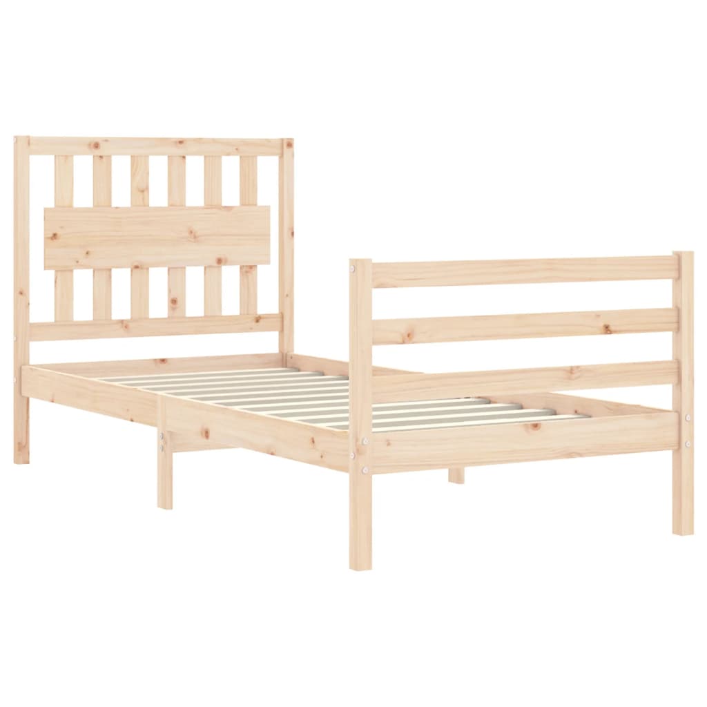 Bed Frame without Mattress 90x200 cm Solid Wood