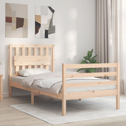 Bed Frame without Mattress 90x200 cm Solid Wood