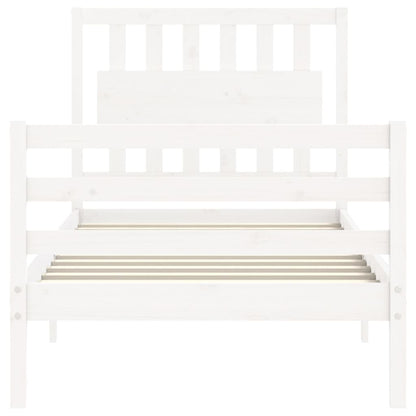 Bed Frame without Mattress White 90x200 cm Solid Wood