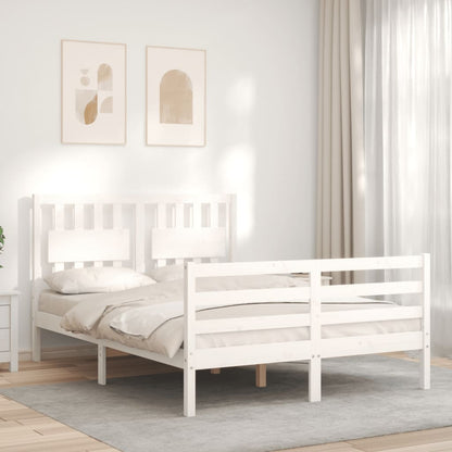 Bed Frame without Mattress White 120x200 cm Solid Wood