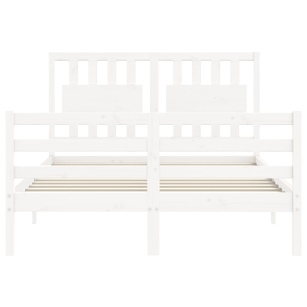 Bed Frame without Mattress White 120x200 cm Solid Wood