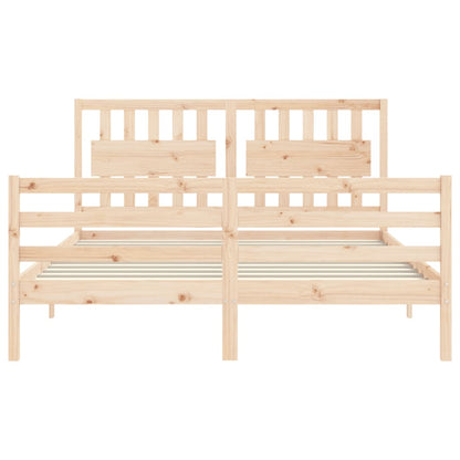 Bed Frame without Mattress King Size Solid Wood