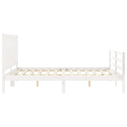 Bed Frame without Mattress White 160x200 cm Solid Wood