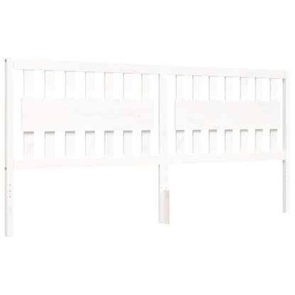 Bed Frame without Mattress White 200x200 cm Solid Wood