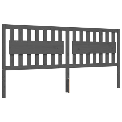 Bed Frame without Mattress Grey 200x200 cm Solid Wood