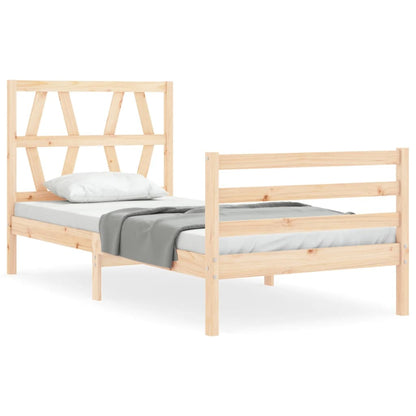 Bed Frame without Mattress Single Solid Wood