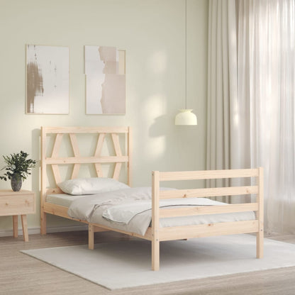Bed Frame without Mattress Single Solid Wood