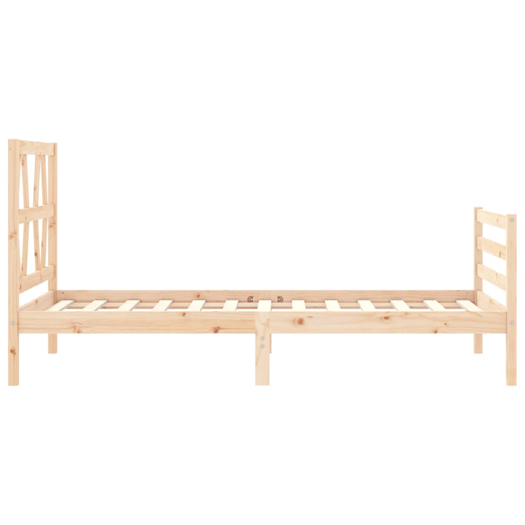 Bed Frame without Mattress Single Solid Wood