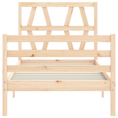 Bed Frame without Mattress Single Solid Wood