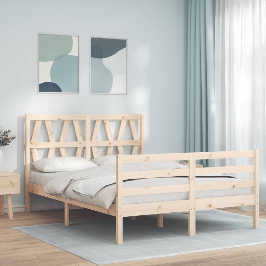 Bed Frame without Mattress 140x190 cm Solid Wood