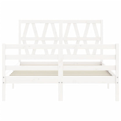Bed Frame without Mattress White 120x200 cm Solid Wood