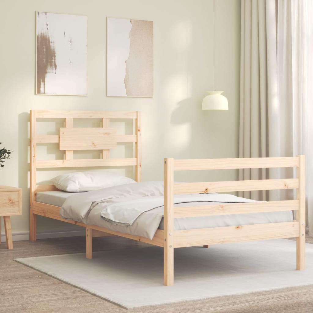 Bed Frame without Mattress Single Solid Wood