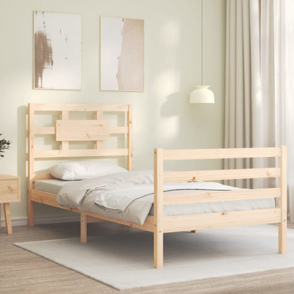 Bed Frame without Mattress Single Solid Wood