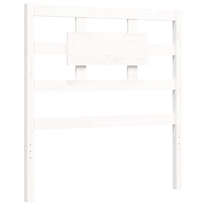Bed Frame without Mattress White Single Solid Wood