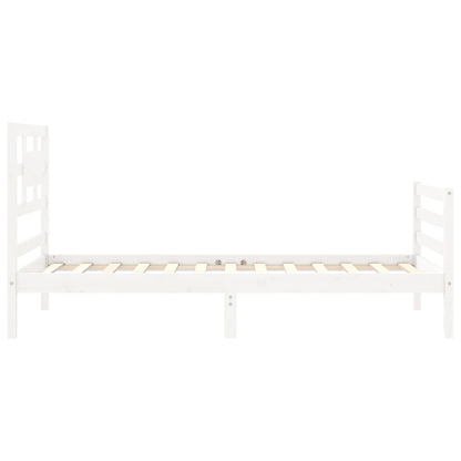 Bed Frame without Mattress White 90x200 cm Solid Wood
