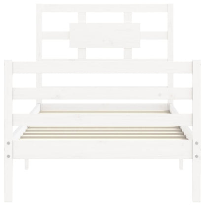 Bed Frame without Mattress White 90x200 cm Solid Wood