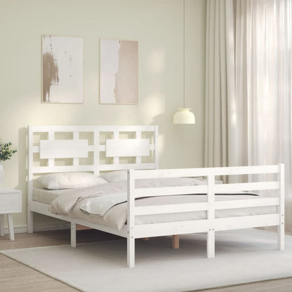 Bed Frame without Mattress White 120x200 cm Solid Wood