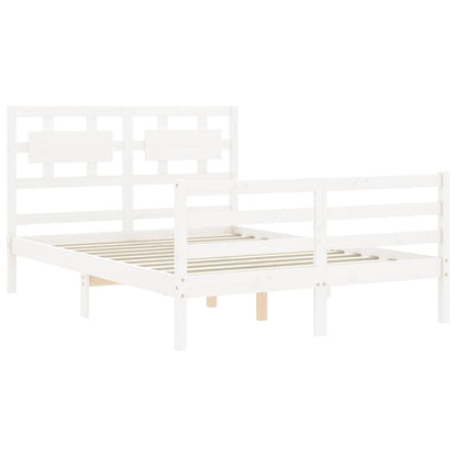 Bed Frame without Mattress White 120x200 cm Solid Wood